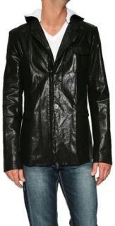 Mens Glamour Campaign Black Hooded Blazer: Clothing