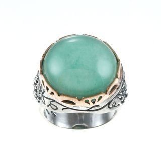 Beverly Hills Charm 14k Rose Gold and Silver 10ct TGW Aventurine Ring