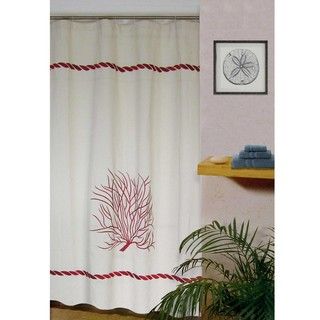 Coral Linen blend Shower Curtain