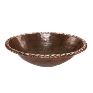 Oval Roped Rim Self Rimming Hammered Copper Sink Today $208.00