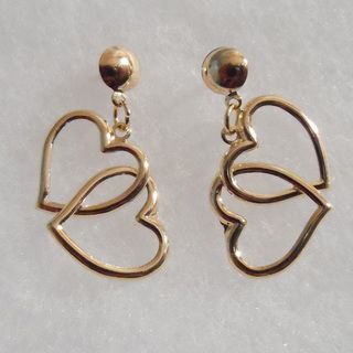 18k Gold Heart Stud Earrings