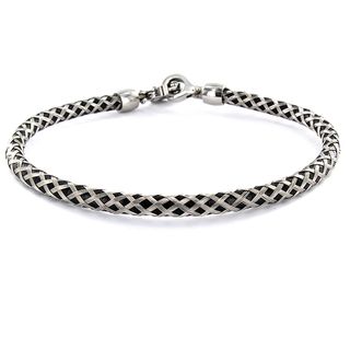 Stainless Steel Wire and Black Rubber Bracelet