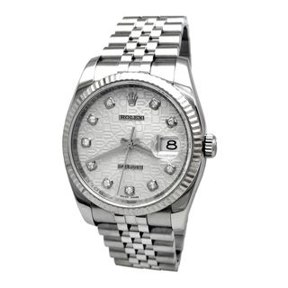 Pre owned Rolex Mens Datejust Diamond Dial Watch