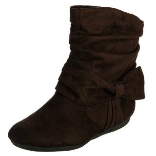 Rampage Womens Brie Brown Bow Ankle Boots