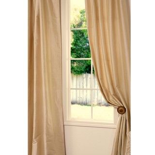 Signature Beige Cotton/ Silk 96 inch Curtain Panel