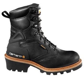 Mens 8 Inch Black Waterproof Logger Boots Style CML8121 Shoes