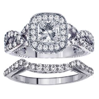 14k Gold 2 2/5ct TDW Diamond Braided Bridal Ring Set (F G, SI1 SI2