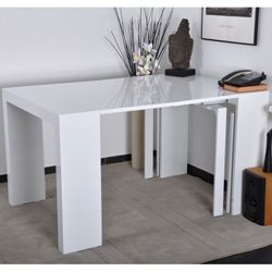 quaral table console blanche 45 225 cm table console 4 allonges aux