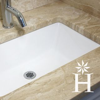Highpoint Collection White 19x11 inch Undermount Ceramic Vanity Sink