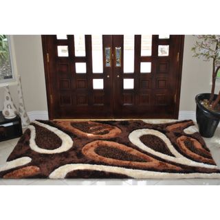 EverRouge Feather 3D Poly Silk Area Rug (5x8)