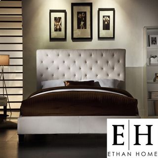 ETHAN HOME Sophie Beige FabricTufted King size Bed