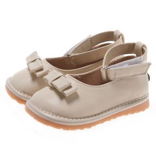 Little Blue Lamb Toddler Cream PU Leather Squeaky Shoes