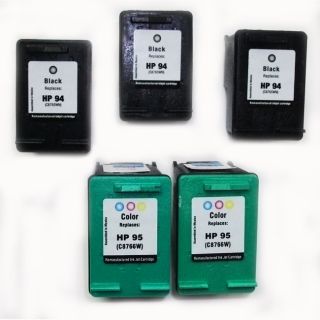 HP 94/95 Black/TriColor Ink Cartridges (Remanufactured) (Pack of 5