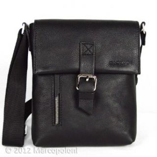 POSTINO   Italian Leather City Bag, Black: Clothing