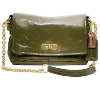 Coach Chelsea Patent Flap Shoulder Handbag Purse Bag 17854