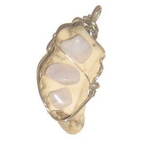Agate Pendant 20 Wire Wrapped Crystal Howlite Blue Lace