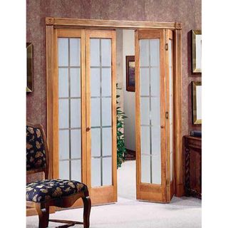 American Wood Mission Frosted Bi fold Door