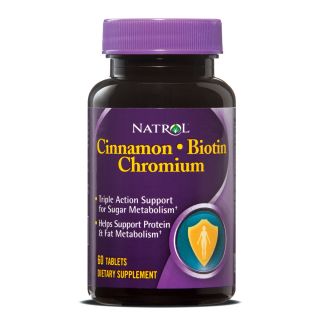 Natrol 60 count Cinnamon Chromium Biotin Supplements (Pack of 3) Today