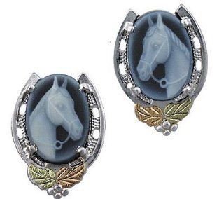Gold and Silver Horse Earrings   ER654PSS 152 Landstroms Jewelry
