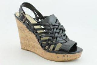  Womens Enzo Angiolini Wedge Sandals, Muffin   Black Shoes