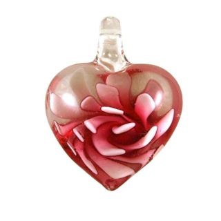 Murano inspired Glass Pink Flower Heart Pendant Today $8.39 5.0 (1