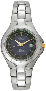 Pulsar by Seiko Mens 100M Solar Stainl Stl Watch