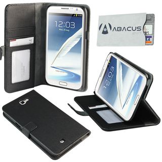 Deluxe Samsung Galaxy Note 2 N7100 Black Stand Case