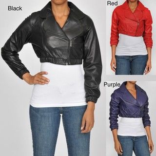 Knoles & Carter Womens Plus Size Leather Bomber Jacket