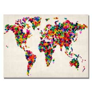 Michael Tompsett Hearts World Map Canvas Art Today $52.99 Sale $47