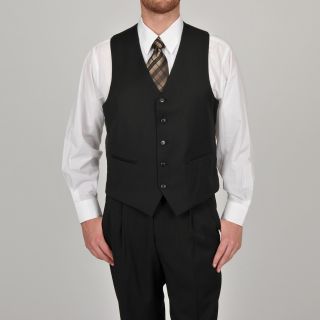Adolfo Mens Solid Black 5 button Suit Separate Vest Today $33.99