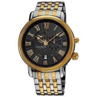 Akribos XXIV Mens Stainless Steel Swiss Collection Multifunction