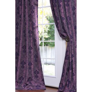 Flocked Fiori Dahlia Faux Silk 96 inch Curtain Panel