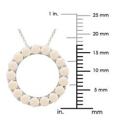 10k Gold October Birthstone Small Prong set Opal Circle Necklace