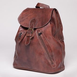 Natural Brown Leather Backpack (Morocco)