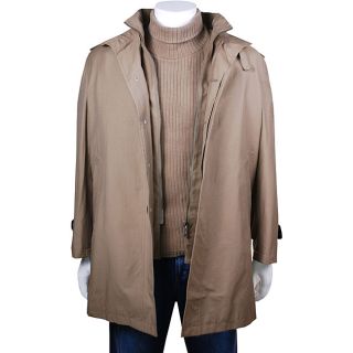 Mantoni Mens Taupe Raincoat with Removable Lining