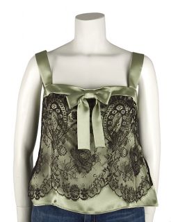 Valentino Roma Silk Camisole with Lace Overlay
