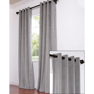 Signature Grommet Grey Velvet 108 Inch Curtain Panel