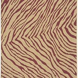 Red Zebra print Rug (76 x 106)