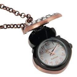 Geneva Platinum Womens Rhinestone accented Owl Necklace Watch