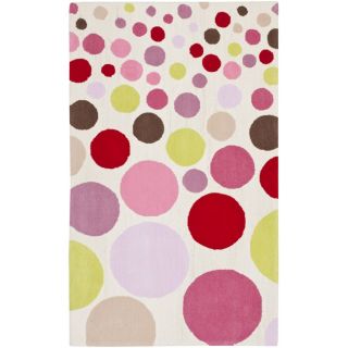 Handmade Childrens Bubbles Ivory/ Pink Wool Rug (5 x 8) Today $228