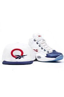 com Reebok Question Mid   White / Pearlied Navy / Red, 8 D US Shoes