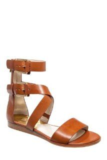 by Michael Kors Josephine Casual Flat Sandal   Luggage Leather Shoes