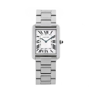 Cartier Mens Tank Solo Stainless Steel Watch