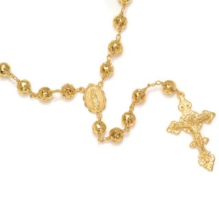 Caribe Gold 14k Gold over Bronze Rosary Necklace Today $39.49