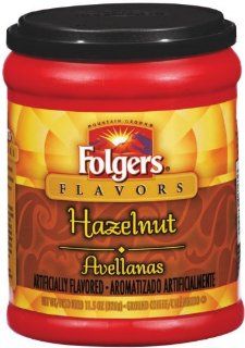 Folgers Coffee Ground Flavors, Hazelnut, 11.5 Ounce Canisters (Pack of