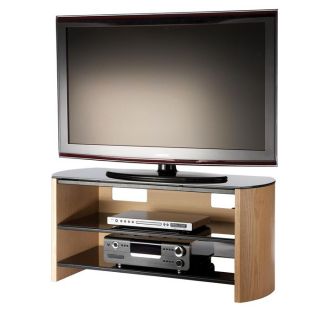Meuble TV Finewoods 110 cm Chêne Clair et Noir   Ce meuble TV aux