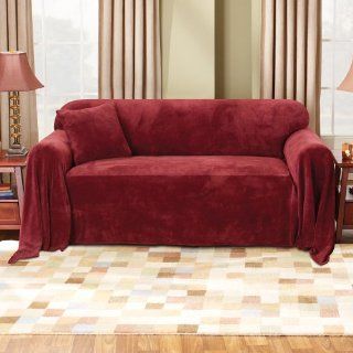 Plush Sofa 70 X 170 Furniture Throw / Blanket   Red