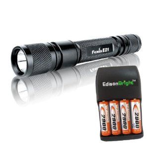 Fenix E21 V2 170 Lumen LED Flashlight with four EdisonBright NiMH