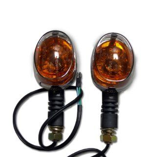 Black Amber Motorcycle Turn Signals for Moto Guzzi, Indian, Buell