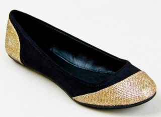 171 Shimmery Dual Tone Colorblock Slip On Dress Ballet Flat Shoes